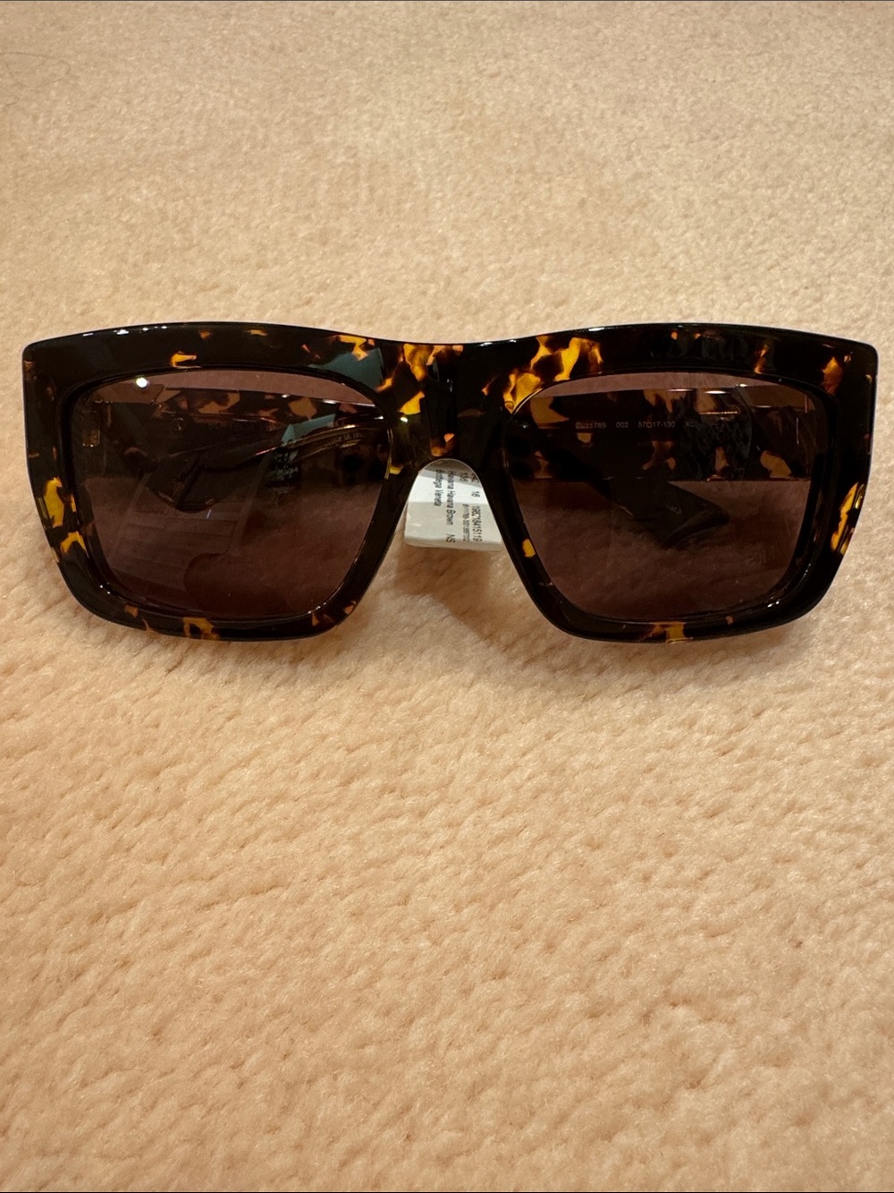 Bottega Tortoiseshell Oversized Square Sunglasses with Brown Gradient Lenses